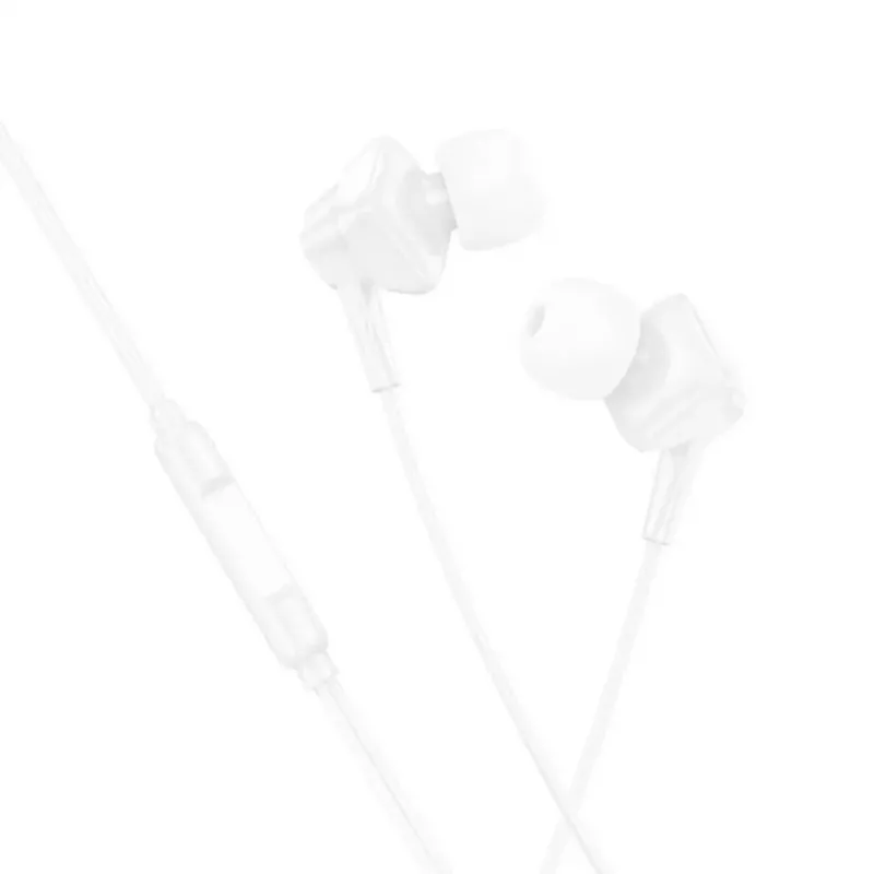 Hoco M113 clear universele digitale oordopjes met microfoon voor Apple Lightning, wit