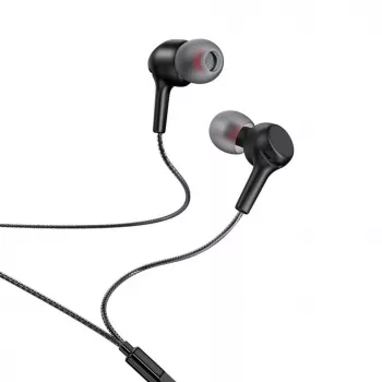 Hoco M78 bedrade in-ear-koptelefoon met microfoon, 3,5-mm-jack, zwart