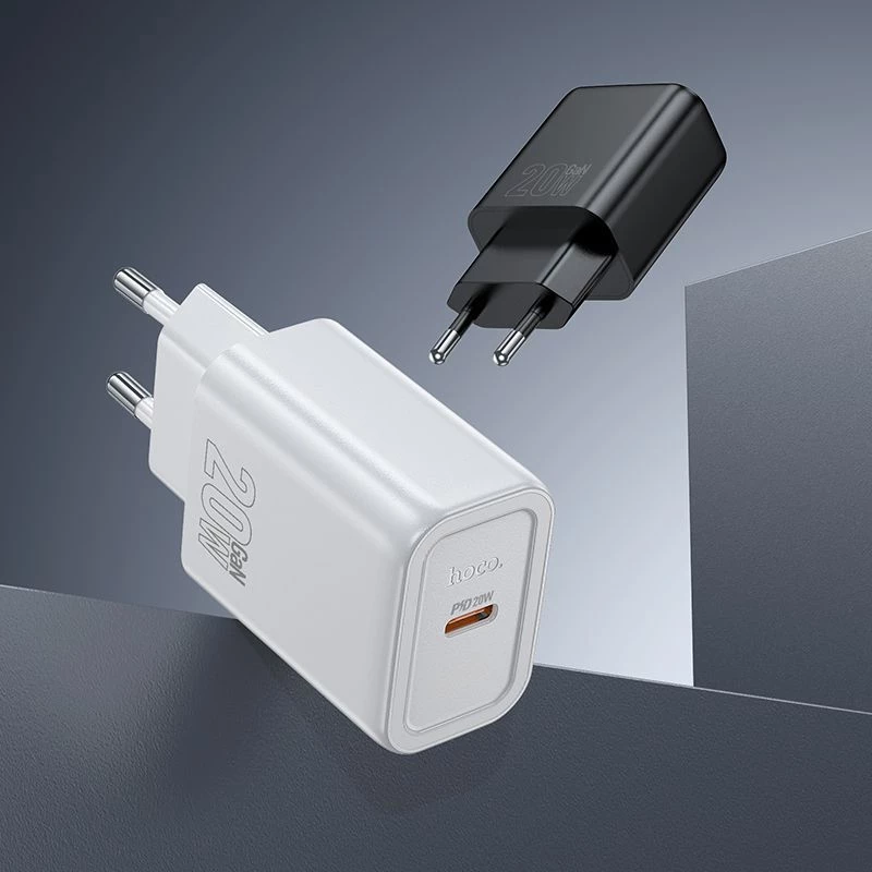 Hoco N60 Gentle enkelvoudige PD20W-oplader (EU) zwart