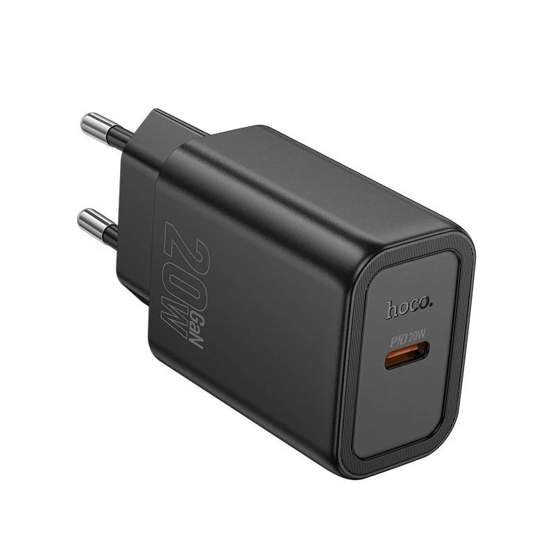 Hoco N60 Gentle enkelvoudige PD20W-oplader (EU) zwart