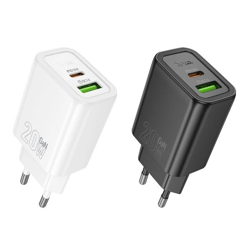 Hoco N61 Gentle PD20W+QC3.0 oplader (EU) zwart