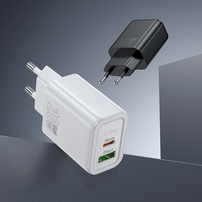 Hoco N61 Gentle PD20W+QC3.0 Oplader (EU) Wit