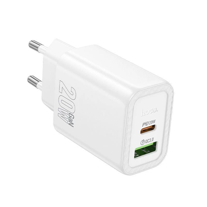 Hoco N61 Gentle PD20W+QC3.0 Oplader (EU) Wit