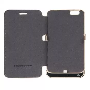 Hoco ultra dunne batterijhoes 3000mAh met lederen hoes voor Apple iPhone 6/6S zwart