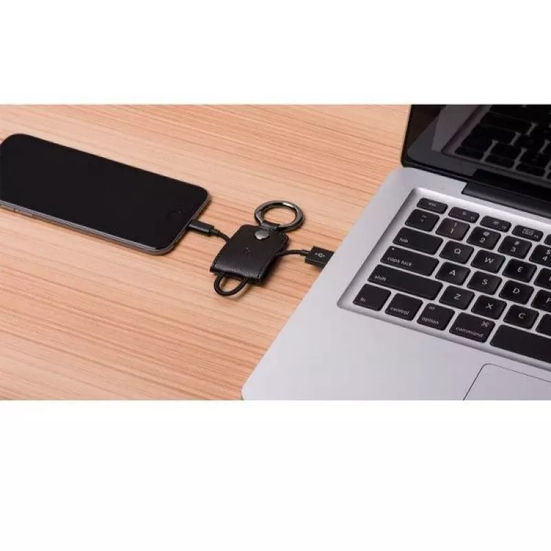 Hoco UPL19 sleutelhanger-oplaadkabel voor Apple iPhone, Lightning, zwart, 0,15 m