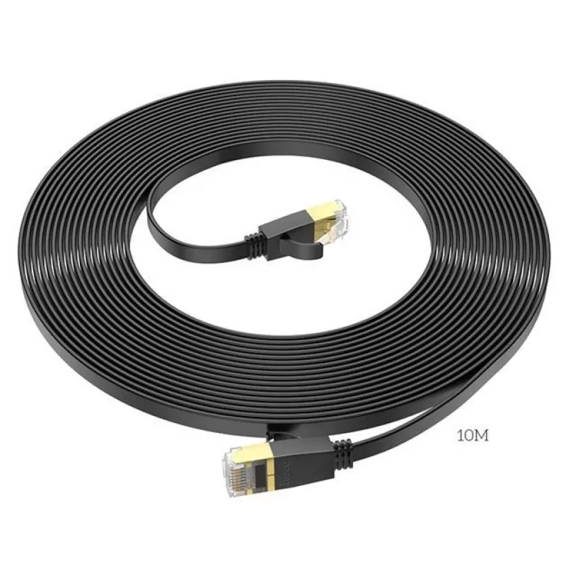 Hoco US07 General Pure Copper Flat netwerkkabel (10m) zwart