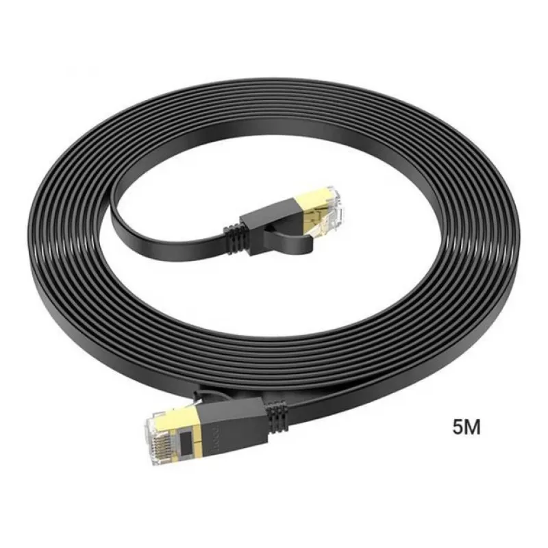 Hoco US07 General Pure Copper platte netwerkkabel (5m) zwart