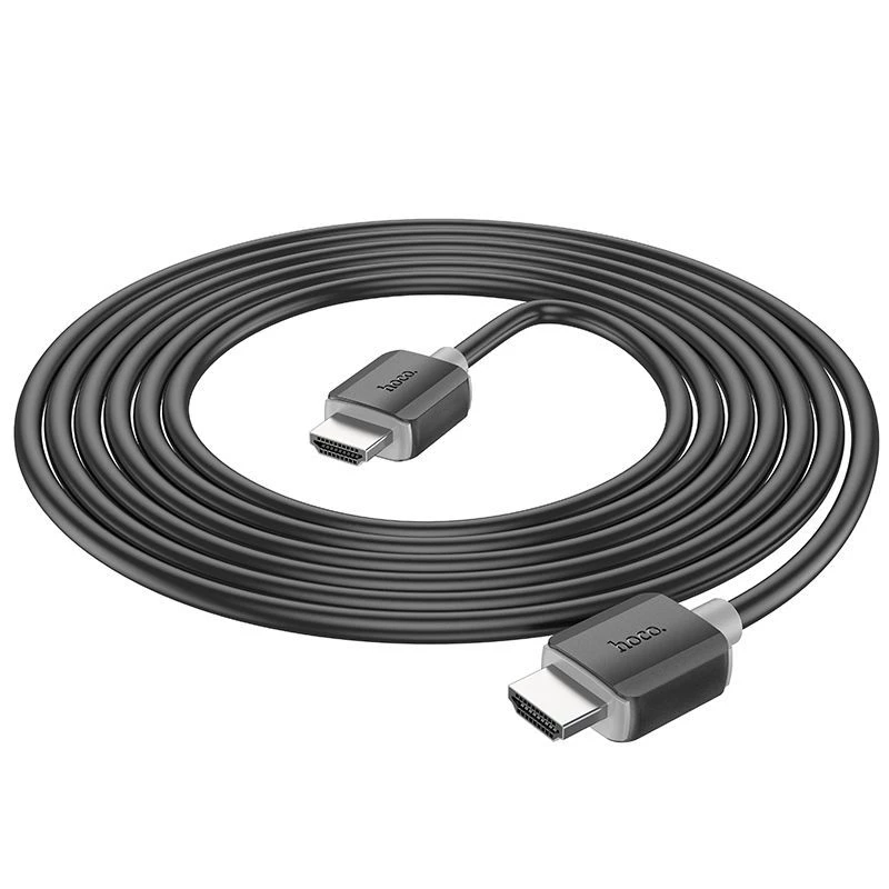 Hoco US08 HDMI 2.0 kabel 3m zwart 4K HDR goud gecoat