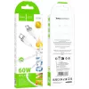 Hoco X109 Energy 60W siliconen oplaad- en datakabel USB-C naar USB-C 1m wit