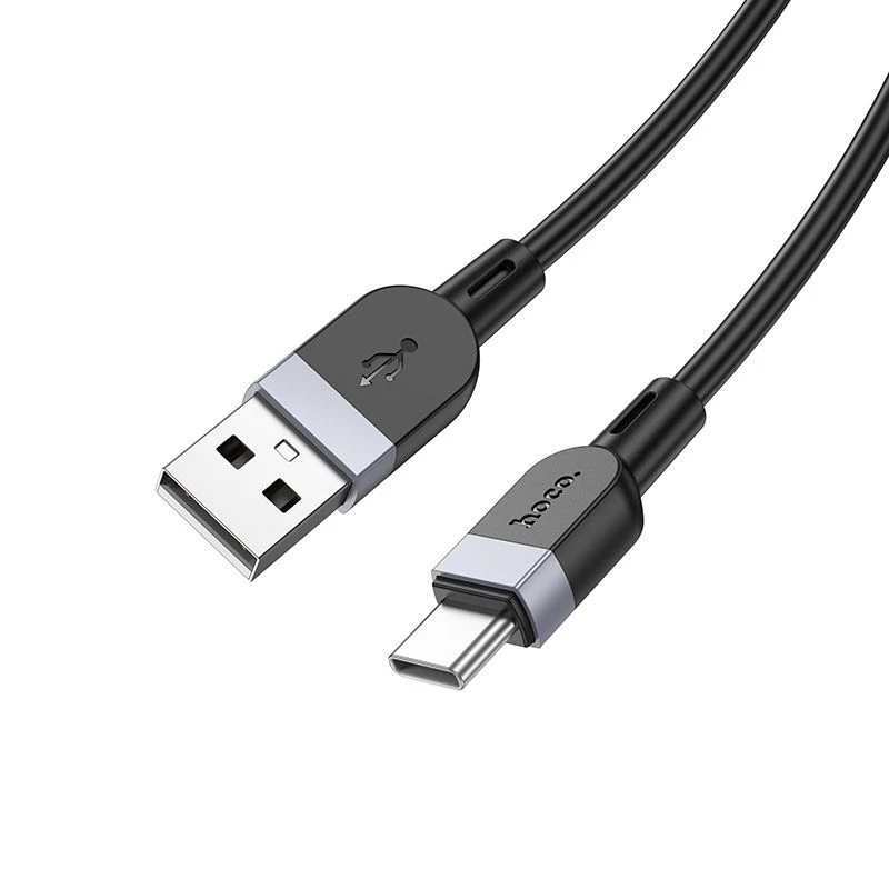 Hoco X109 Energy Siliconen Oplaad- en Datakabel USB-A naar USB-C 1m Zwart