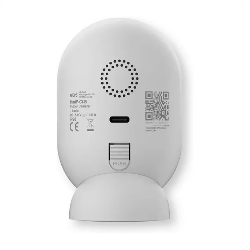 Homematic IP Indoor Camera basic (HmIP-CI-B) – 3 MP Wi-Fi beveiligingscamera, wit/zwart