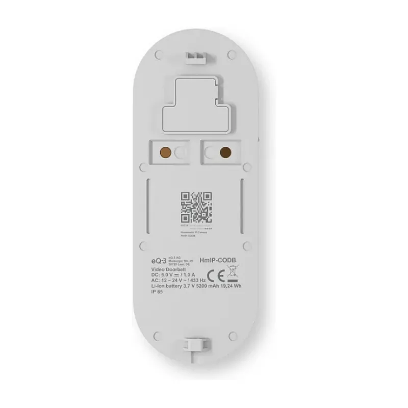 Homematic IP videodeurbel HmIP-CODB, 3 MP, Wi-Fi, wit