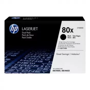 HP 80X high yield zwarte tonercartridge dubbelpack (CF280XD) - origineel HP