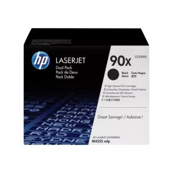 HP 90X high yield zwarte tonercartridge dubbelpack (CE390XD) - origineel
