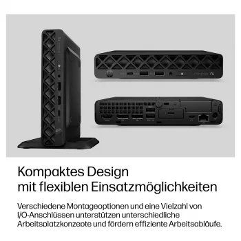 HP EliteDesk 8 Mini G2i mini-pc, Intel Core Ultra 7 356H, 32GB DDR5 RAM, 1TB NVMe SSD, Windows 11 Pro, zwart