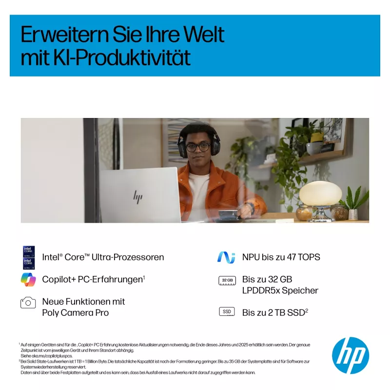 HP OmniBook 7 17-dc0573ng Intel Core 7 256V 16GB RAM 1TB SSD Windows 11 Pro 17,3 inch Full HD laptop, zilver