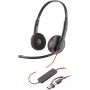 HP Poly Blackwire 3220 stereo USB-C bedrade headset + USB-C/A adapter, zwart