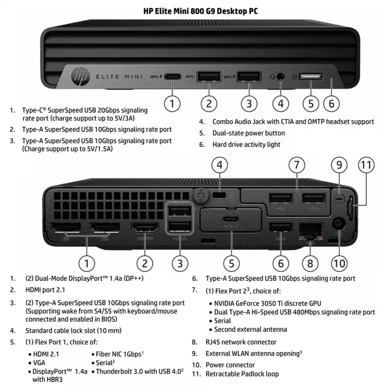 HP Renewed Elite Mini 800 G9 desktop-pc - Intel Core i5-12500T, 16GB RAM, 256GB SSD, Intel UHD Graphics 770, Windows 11 Pro