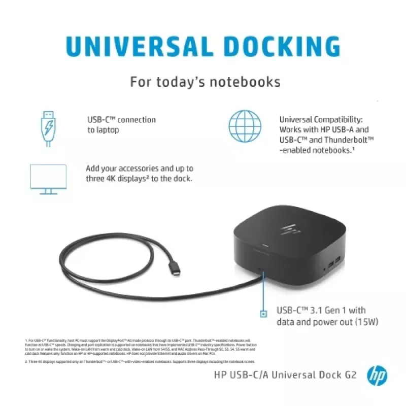 HP USB-C Dock G5 (5TW10AA) dockingstation, zwart