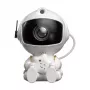 HQ zittende astronaut sterrenhemel- & nevelprojector met 360° draaibare kop en afstandsbediening wit