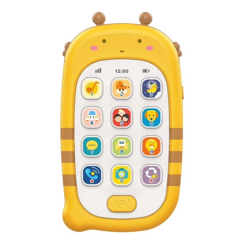 Huanger HE0536 speelgoedtelefoon met opnamefunctie (geel)