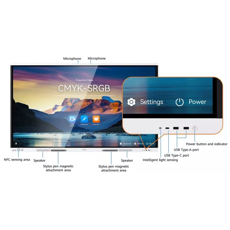HUAWEI IdeaHub Board 3 Pro IHB2-75PB Intelligent Collaboration Device 75 inch infraroodscherm jade wit