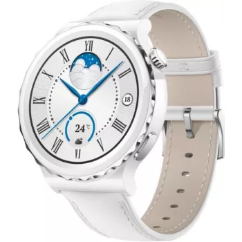 Huawei Watch GT 3 Pro 43mm leren band wit