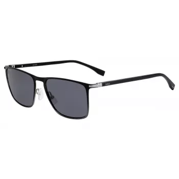 HUGO BOSS BLACK SUNGLASSES BOSS1004SITO6 rechthoekig acetaat montuur grijze glazen 56/17/145 mm