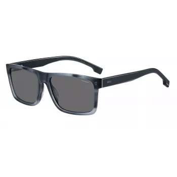 HUGO BOSS BLACK zonnebril BOSS1760GS38I heren hoekig montuur donkergrijze glazen 59mm