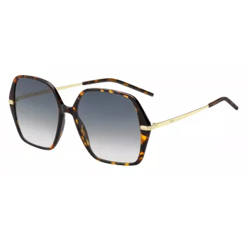 HUGO BOSS BLACK dames zonnebril BOSS1660S2IK - rechthoekig acetaat montuur met grijze glazen