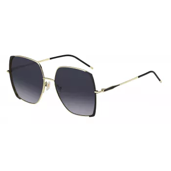 HUGO BOSS BLACK dames zonnebril BOSS1707SRHL - vierkant acetaat montuur, grijze polycarbonaatglazen, UV400-bescherming, 58 mm glasbreedte