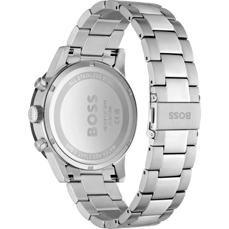 HUGO BOSS Heren Velocity Chronograaf horloge 1513922 44mm RVS Blauwe wijzerplaat
