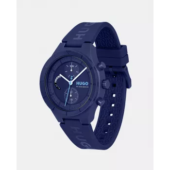HUGO BOSS Velocity heren quartz chronograaf horloge 44mm RVS blauwe wijzerplaat