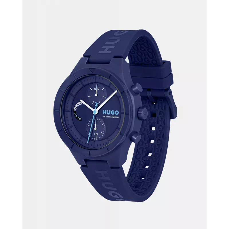HUGO BOSS Velocity heren quartz chronograaf horloge 44mm RVS blauwe wijzerplaat