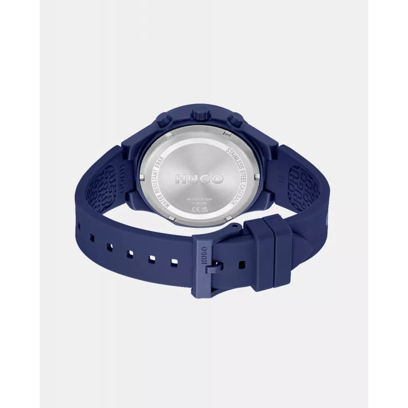 HUGO BOSS Velocity heren quartz chronograaf horloge 44mm RVS blauwe wijzerplaat