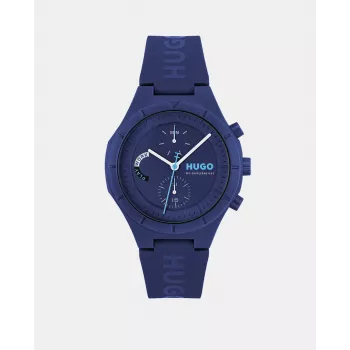 HUGO BOSS Velocity heren quartz chronograaf horloge 44mm RVS blauwe wijzerplaat