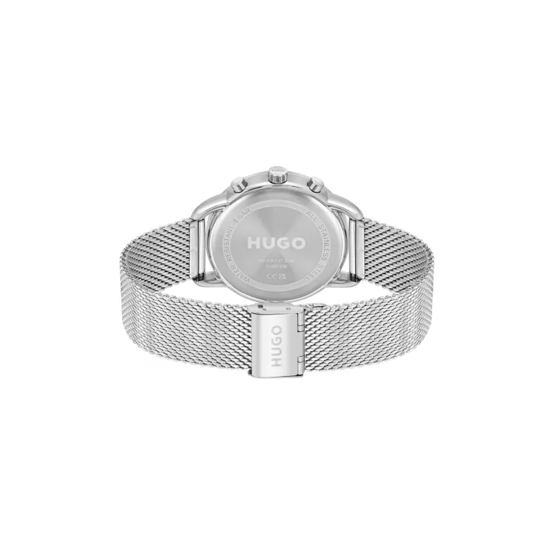 HUGO MAN 1530236 44mm analoog kwartshorloge met zwarte siliconen band