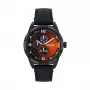 HUGO MAN 1530275 45mm quartz chronograaf horloge blauwe wijzerplaat bruine leren band