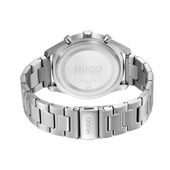 HUGO heren 1530163 quartz analoog horloge 46mm blauwe wijzerplaat bruine leren band