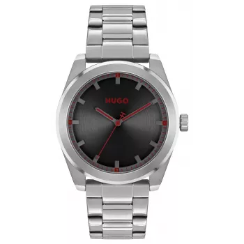 HUGO herenhorloge 1570175 42mm RVS zwarte wijzerplaat