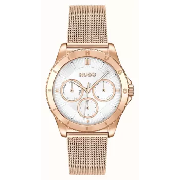 HUGO dameshorloge 1540161 36 mm RVS mesh zilver