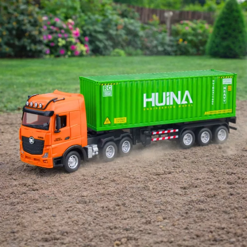 HUINA 1:18 RC afstandsbediening vrachtwagen met container, licht en geluid