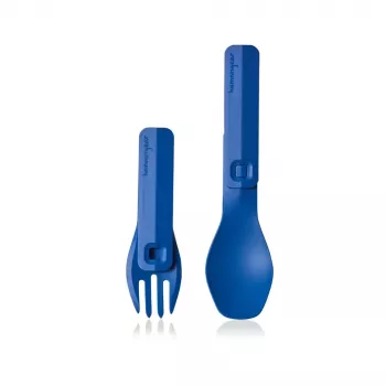 HumanGear Uno GoBites Click Lepel- en vorkenset Blauw