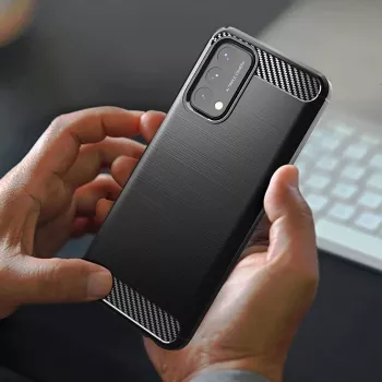 Hurtel carbon hoes flexibele cover voor OnePlus Nord N200 5G zwart