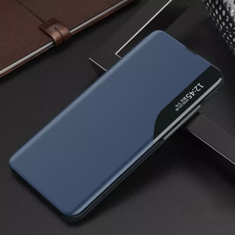 Hurtel Eco Leather View Case voor Samsung Galaxy A05s met flap - blauw