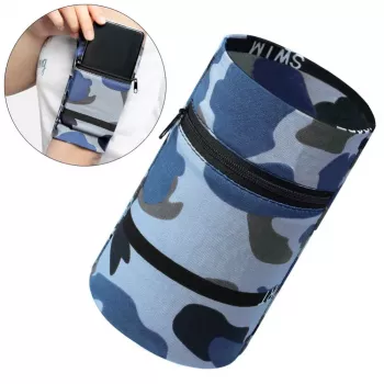 Hurtel stoffen armband voor hardlopen en fitness, camo blauw