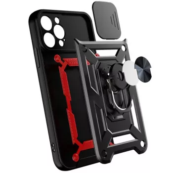 Hurtel Hybrid Armor Camshield Hoesje voor Huawei nova Y90, pantserhoes met camera-afdekking, Zwart