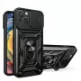 Hurtel Hybrid Armor Camshield Hoesje voor Huawei nova Y90, pantserhoes met camera-afdekking, Zwart
