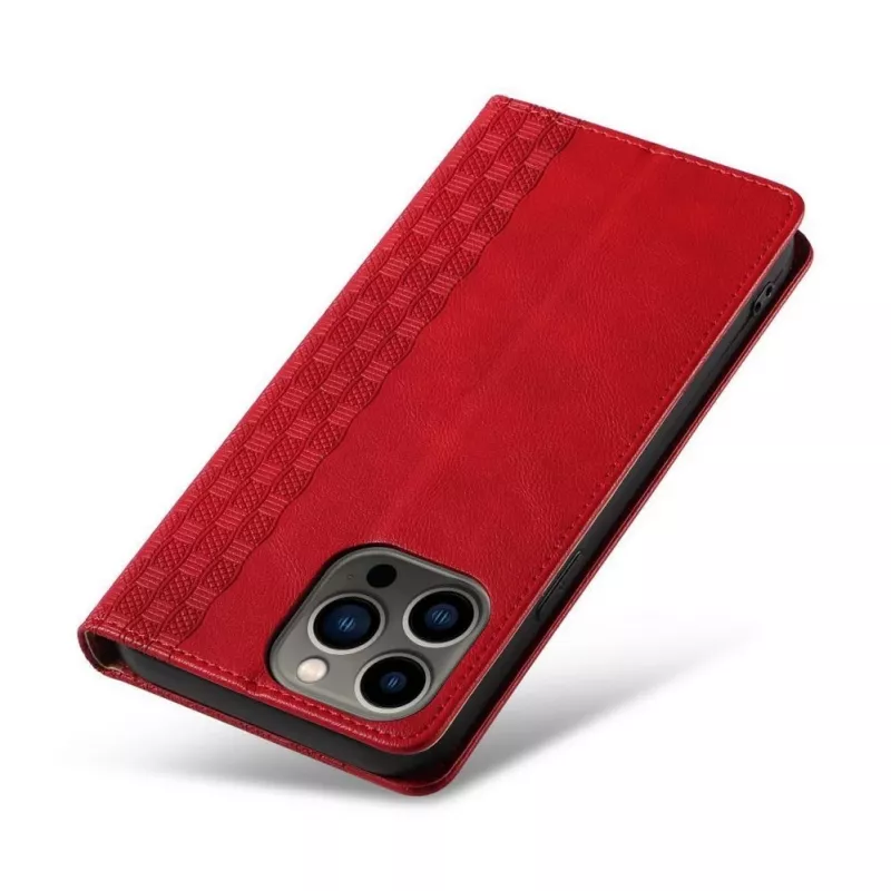 Hurtel Magnet Strap Case voor iPhone 13 Pro Max - wallet folio met afneembare lanyard en hanger - rood