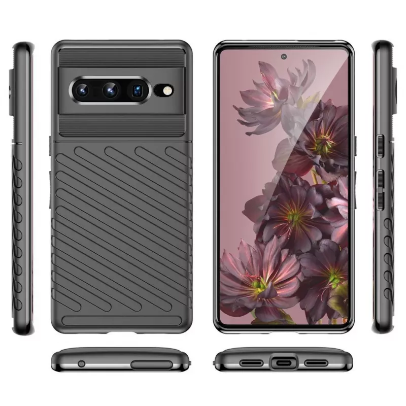 Hurtel Thunder Case Flexible Armored Cover voor Google Pixel 7 Pro Zwart